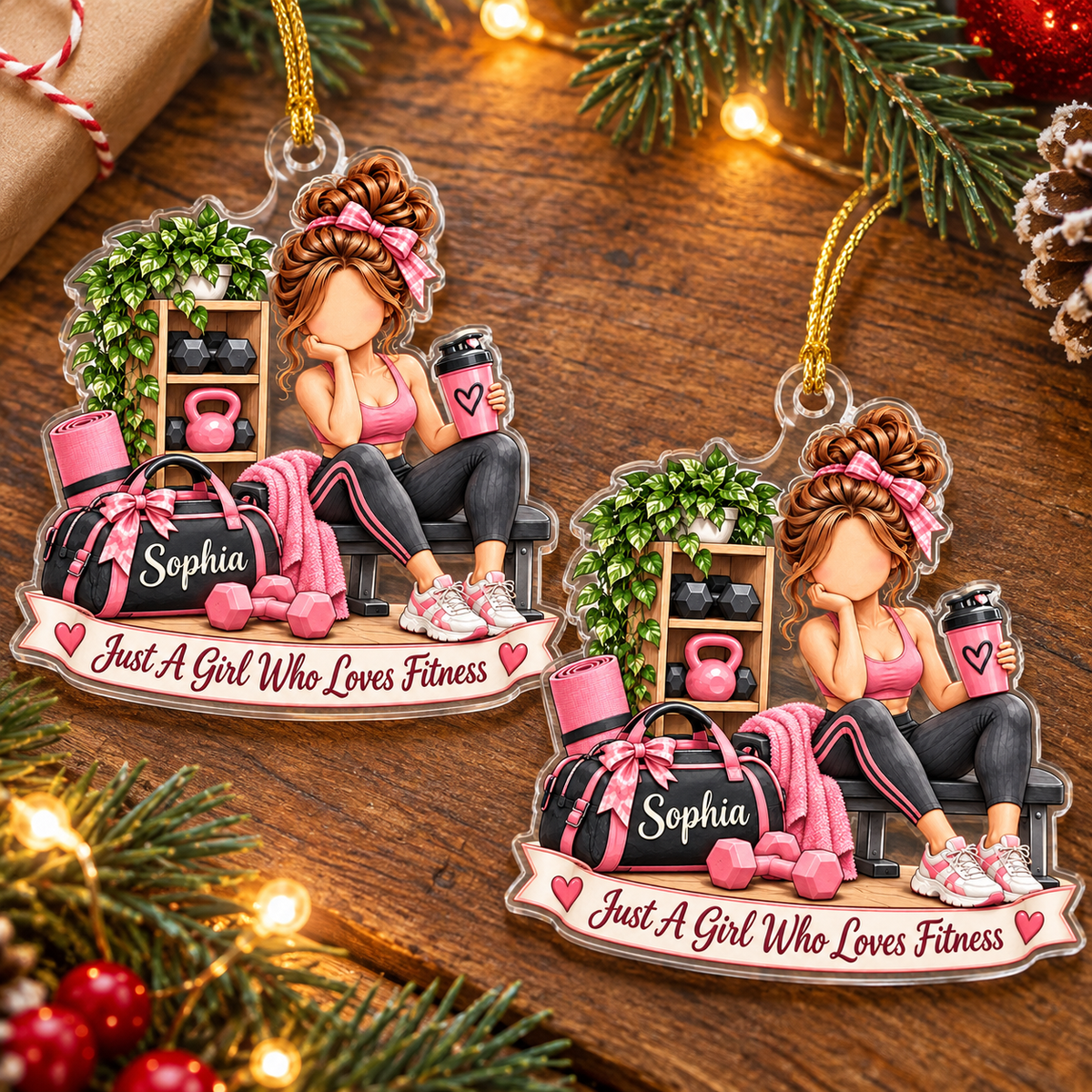 Fitness Girl Ornament - product view 3