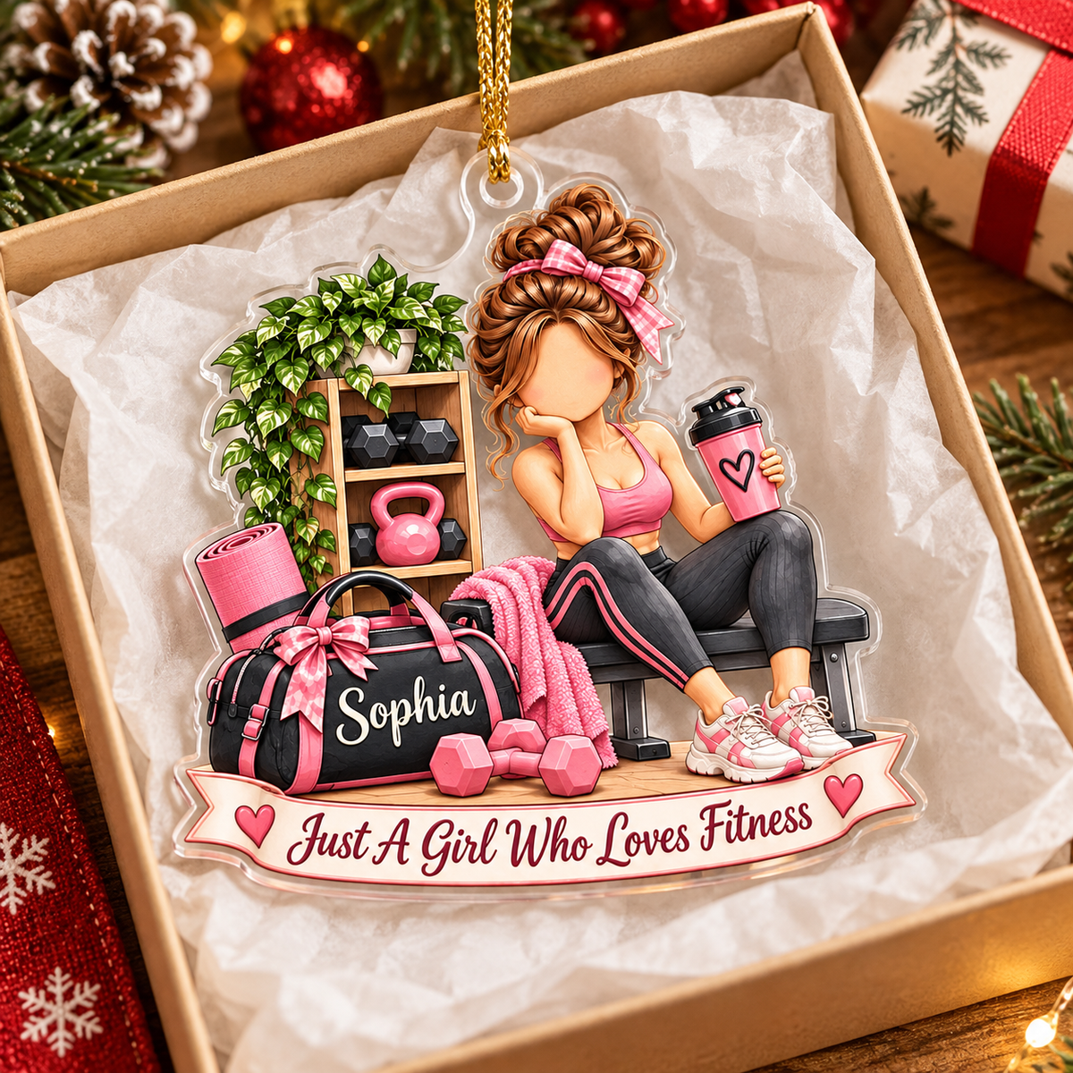 Fitness Girl Ornament - product view 4
