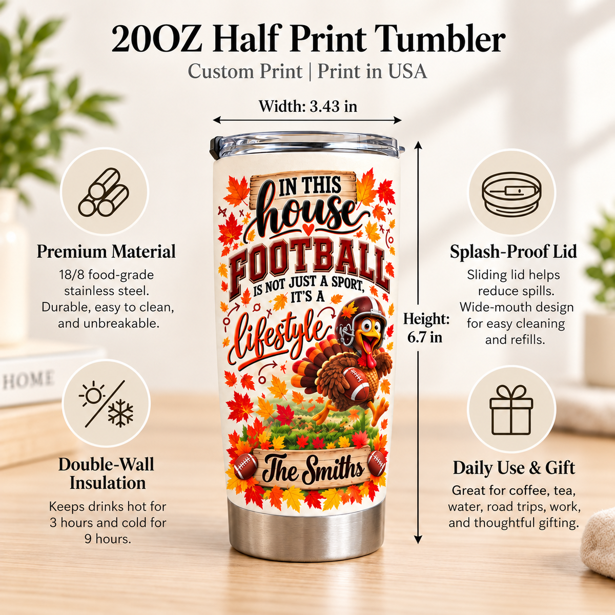 Football Family Tumbler - product detail 2