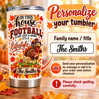 Football Family Tumbler - personalization instructions