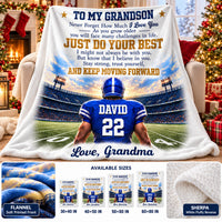 Personalized Football Grandson Blanket Custom Name Number Grandma Gift - product view 9
