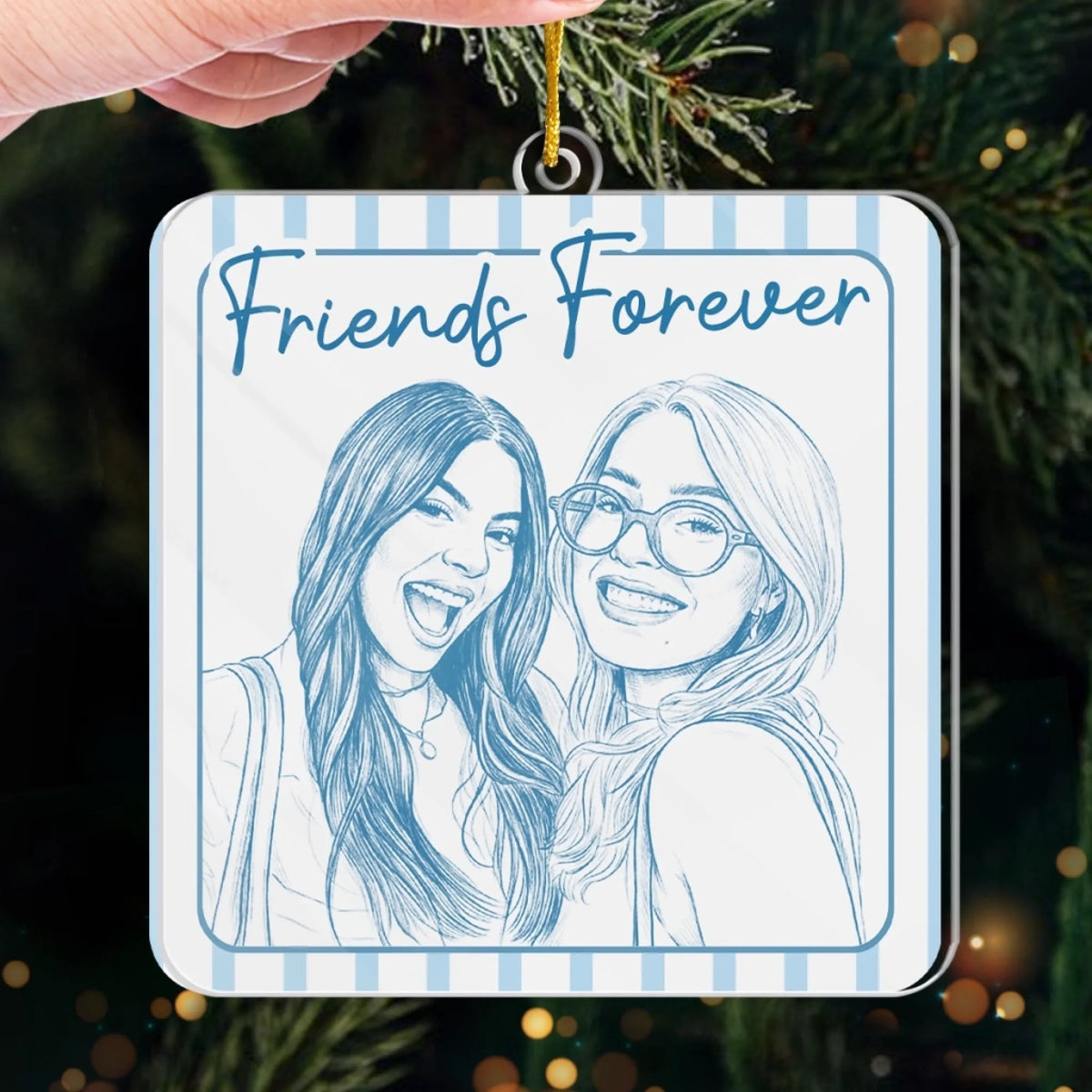 Friends Forever Ornament, Best Friend Christmas Gift, Sentimental Friendship Keepsake for Besties on a hanger, ready to ship from Austin, Texas