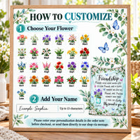 Personalized Friendship Birth Flower Blanket Custom Name Gift - personalization options and ordering guide