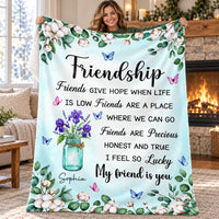 Personalized Friendship Birth Flower Blanket Custom Name Gift - product view 3