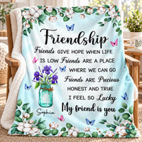 Personalized Friendship Birth Flower Blanket Custom Name Gift - product view 4
