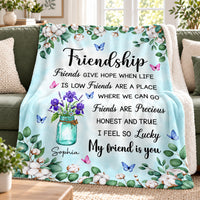 Personalized Friendship Birth Flower Blanket Custom Name Gift - product view 5