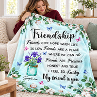 Personalized Friendship Birth Flower Blanket Custom Name Gift - product view 7