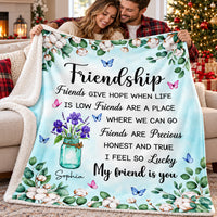 Personalized Friendship Birth Flower Blanket Custom Name Gift - product view 8