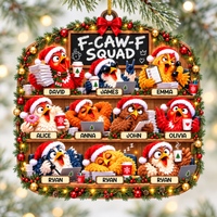 Funny Bird Squad Ornament - design view