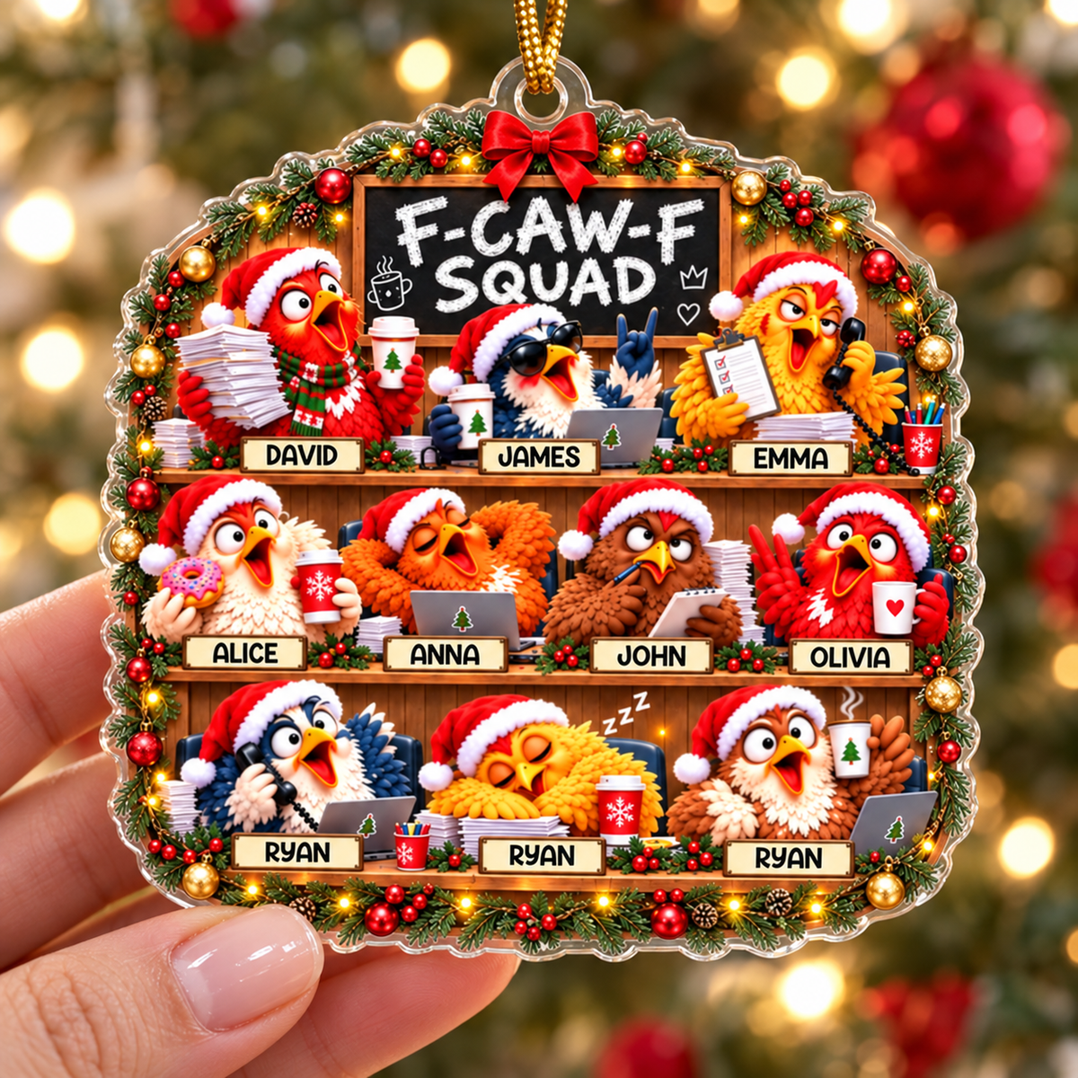 Funny Bird Squad Ornament - product view 2