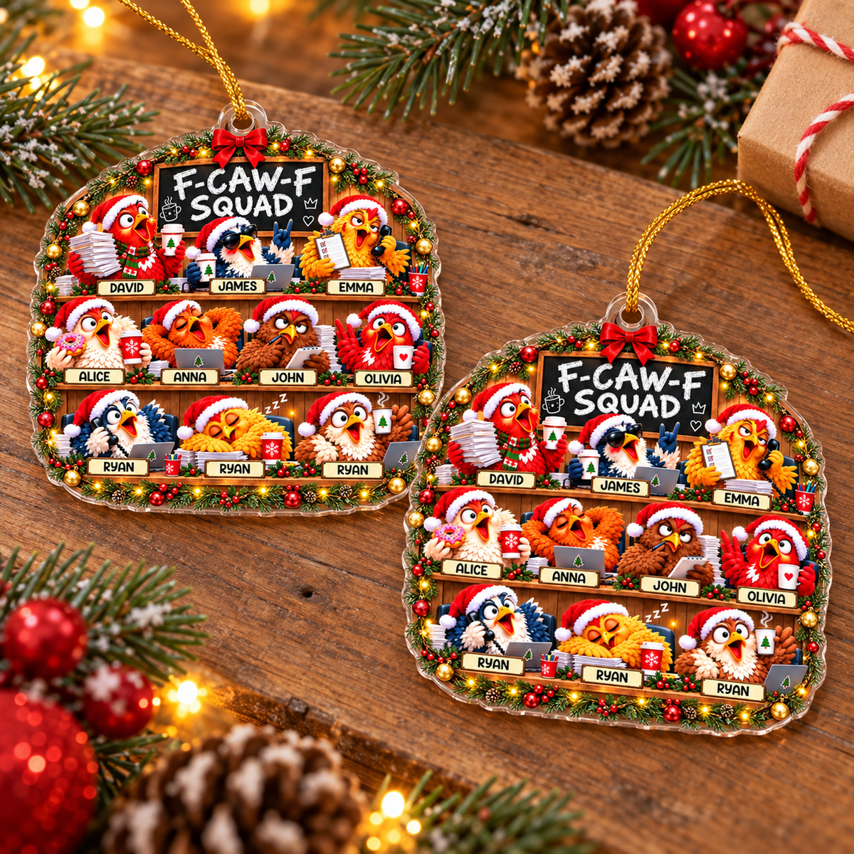 Funny Bird Squad Ornament - product view 3