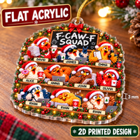 Funny Bird Squad Ornament - material and thickness
