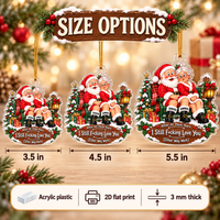 Funny Santa Couple Ornament - size options