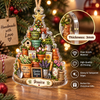 Customer in Austin, Texas wearing Garden Queen Ornament Life is Better in the Garden Acrylic Christmas Tree Decor Gift for Plant Lover