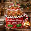 Customer in Austin, Texas wearing Gingerbread Family Hot Cocoa Mug Christmas Ornament, Personalized Family Keepsake Holiday Tree Decor
