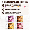 Customer in Austin, Texas wearing Glitter Leopard Print Highland Cow Mug Cute Animal Lover Gift Ceramic Coffee Cup
