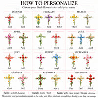 Personalized God Says I Am Birth Flower Cross Name Christian Tumbler - personalization options and ordering guide