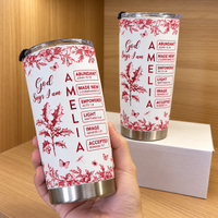 Personalized God Says I Am Tumbler Name Birth Flower Christian Gift - product view 2
