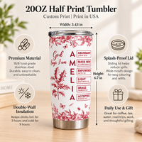Personalized God Says I Am Tumbler Name Birth Flower Christian Gift - product view 7