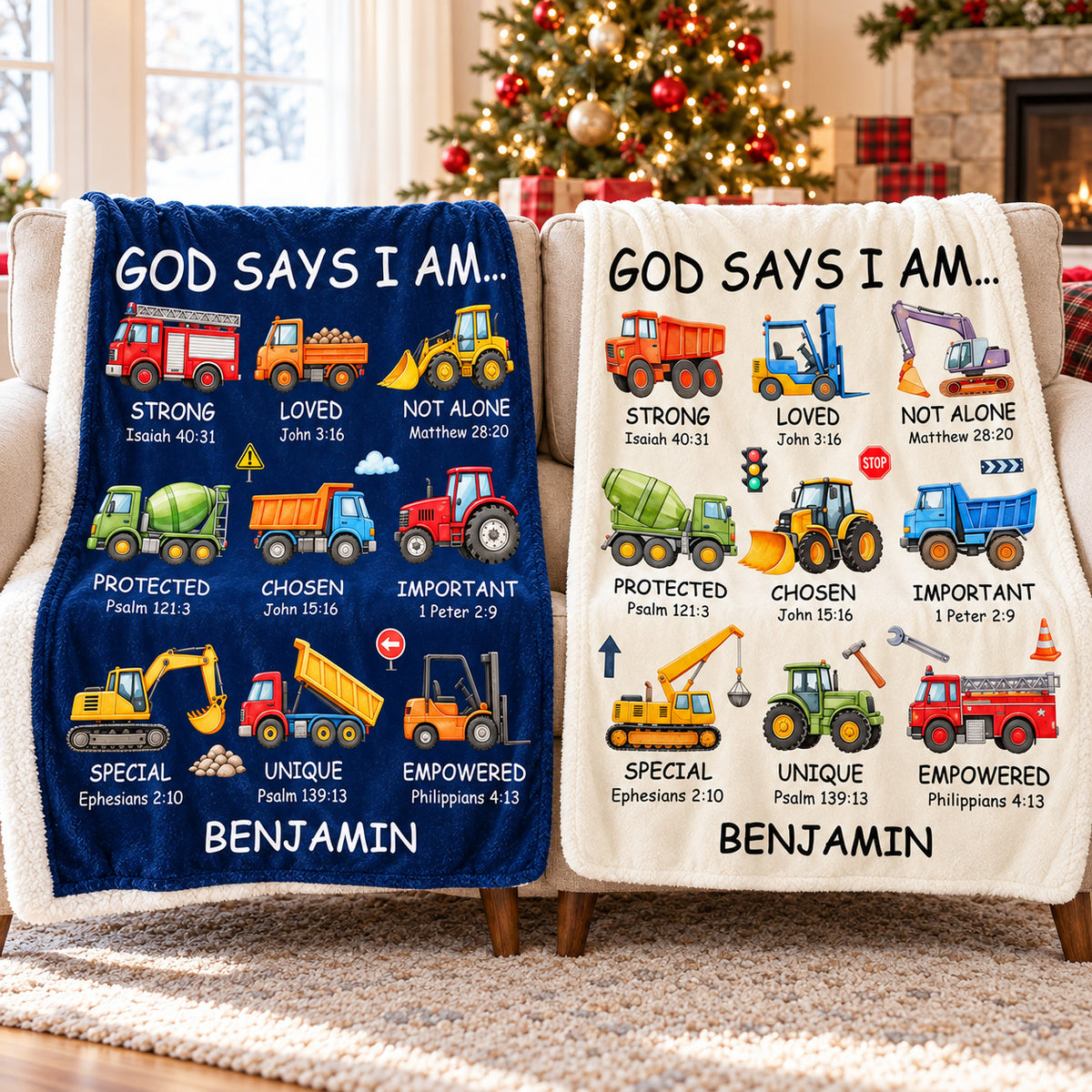 Personalized God Says I Am Truck Blanket Custom Name Christian Gift - main product view