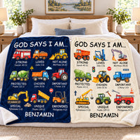 Personalized God Says I Am Truck Blanket Custom Name Christian Gift - product view 6
