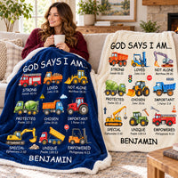 Personalized God Says I Am Truck Blanket Custom Name Christian Gift - product view 7