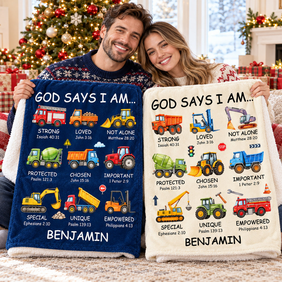 Personalized God Says I Am Truck Blanket Custom Name Christian Gift - product view 8