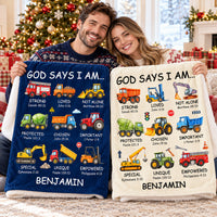 Personalized God Says I Am Truck Blanket Custom Name Christian Gift - product view 8