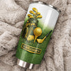 Customer in Austin, Texas wearing Golf Lover Personalized Tumbler Custom Name Stainless Steel Travel Cup for Golfer Gift