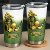 Customer in Austin, Texas wearing Golf Lover Personalized Tumbler Custom Name Stainless Steel Travel Cup for Golfer Gift
