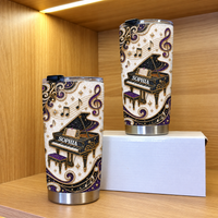 Personalized Grand Piano Music Tumbler Custom Name Pianist Gift - product view 2