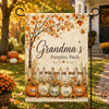 Grandma's Pumpkin Patch Fall Garden Flag Personalized Custom Names Autumn Decor Gift for Grandma
