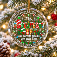 Personalized Greatest Gifts Family Glass Ornament Custom Names Christmas Gift - main design