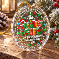 Personalized Greatest Gifts Family Glass Ornament Custom Names Christmas Gift - product view 5