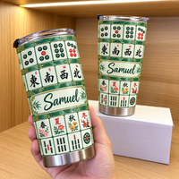 Green Mahjong Tile Tumbler - main product view