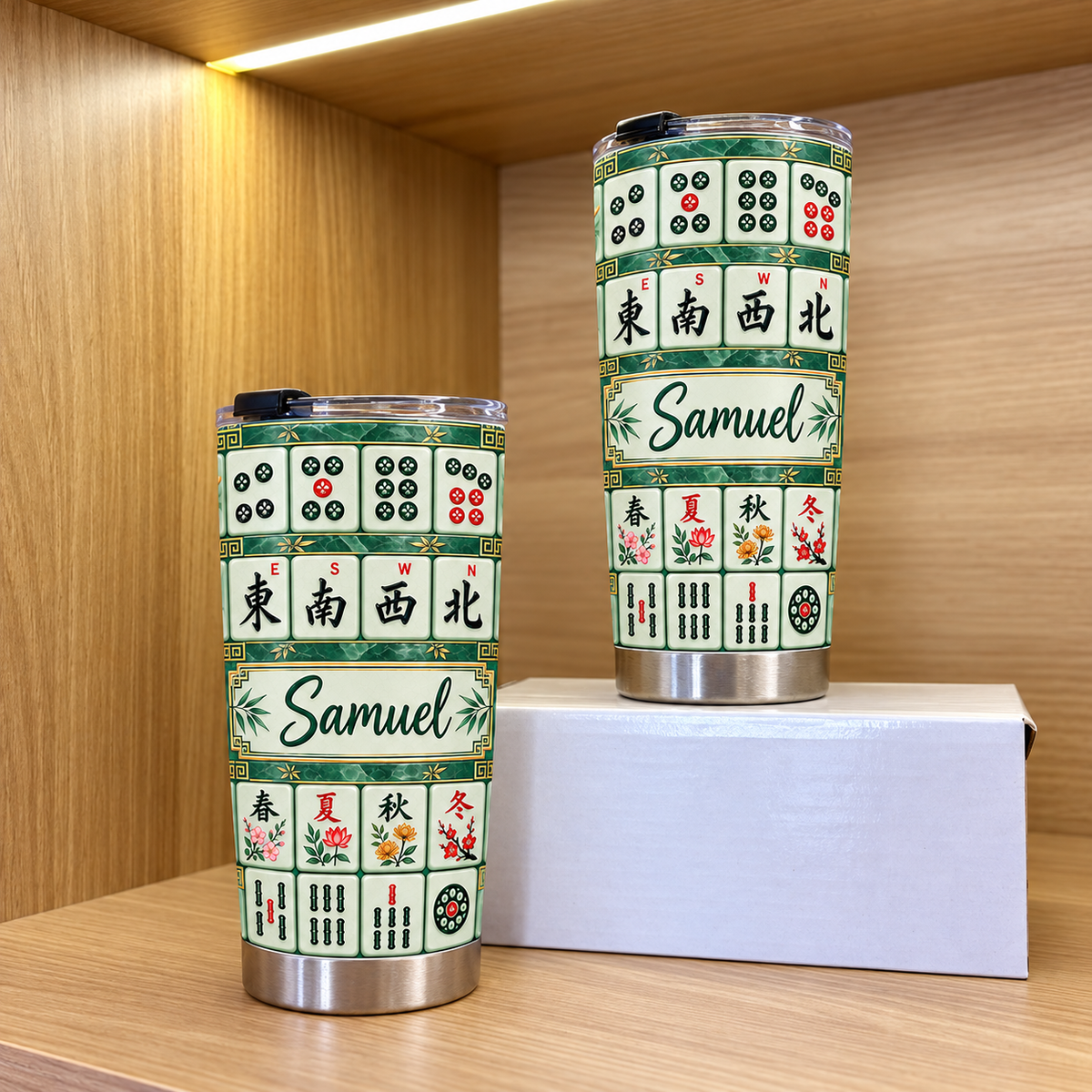Green Mahjong Tile Tumbler - product detail 3