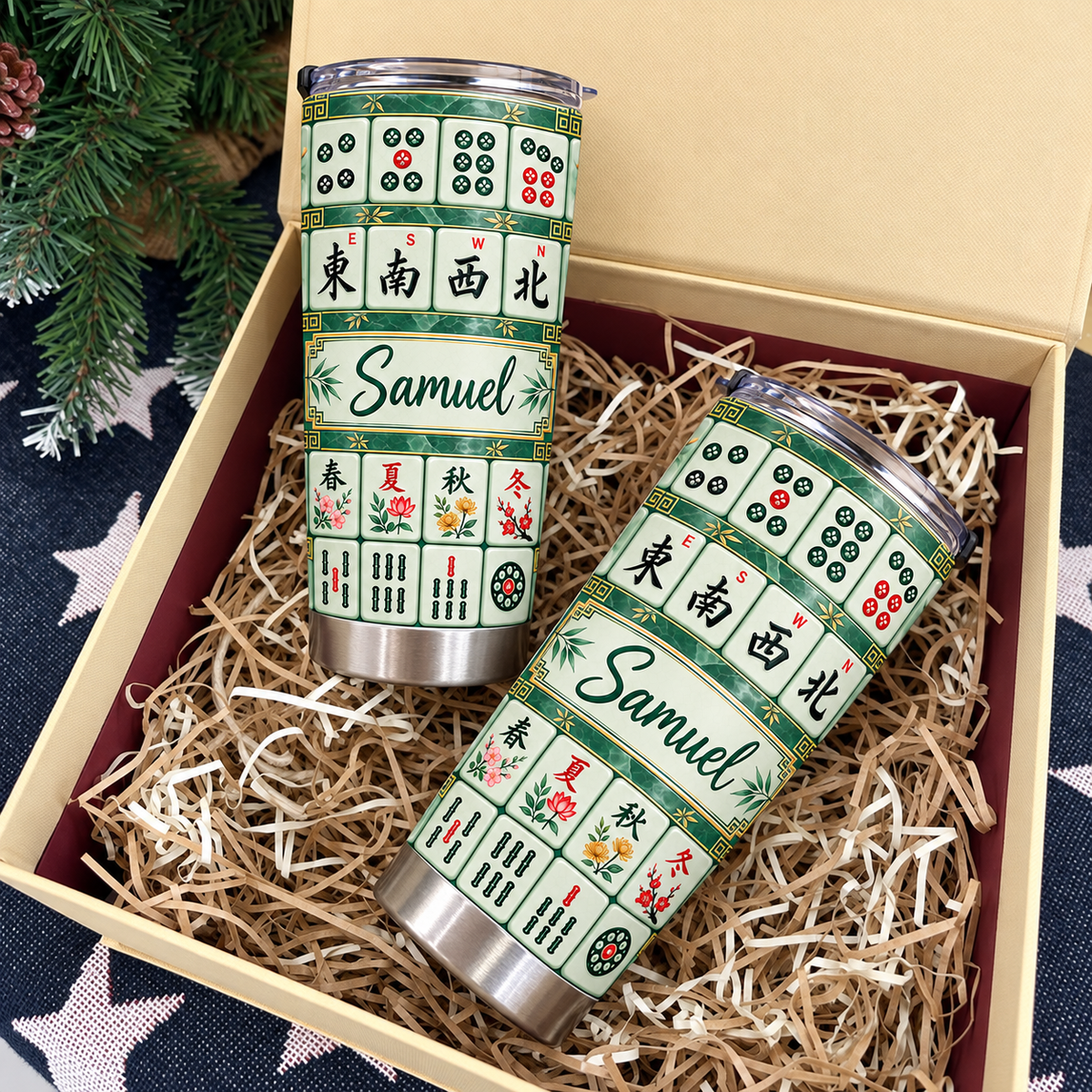 Green Mahjong Tile Tumbler - product detail 8