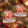 Customer in Austin, Texas wearing Growing Old Together Funny Christmas Ornament Personalized Couples Gift Tropical Santa
