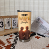 Customer in Austin, Texas wearing Grumpy Husband My Queen Forever Tumbler Funny Anniversary Gift for Wife