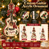 Close-up of Guitar Shaped Personalized Christmas Ornament Custom Name Music Lover Holiday Keepsake Gift for streetwear fans in Austin, Texas