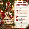 Close-up of Guitar Shaped Personalized Christmas Ornament Custom Name Music Lover Holiday Keepsake Gift for streetwear fans in Austin, Texas