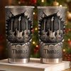 Close-up of Guitars In Stone Wall Tumbler Personalized Stainless Steel Travel Mug Gift for Guitarist Musician for streetwear fans in Austin, Texas