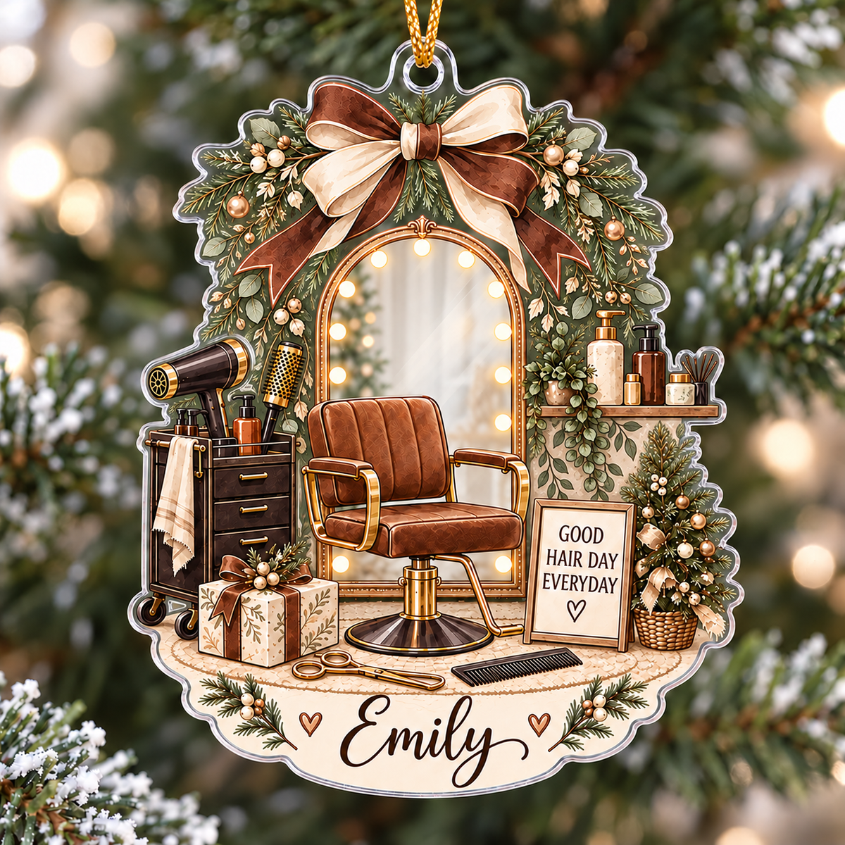 Hair Salon Ornament - design view