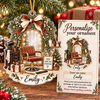 Hair Salon Ornament - personalization instructions