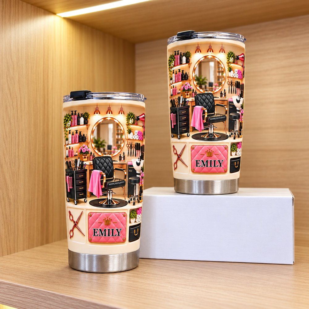 Personalized Hair Salon Tumbler Custom Name Hairstylist Gift - product view 2
