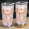 Close-up of Hair Stylist Tumbler, Personalized Hairstylist Stainless Steel Travel Mug, Cosmetology Hair Salon To for streetwear fans in Austin, Texas
