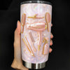 Close-up of Hair Stylist Tumbler, Personalized Hairstylist Stainless Steel Travel Mug, Cosmetology Hair Salon To for streetwear fans in Austin, Texas