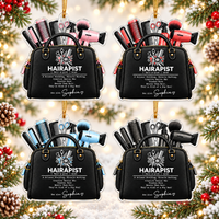 Personalized Hairapist Tool Bag Ornament Hairstylist Christmas Gift - main design