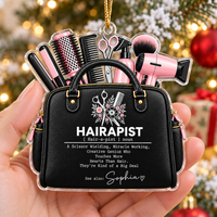 Personalized Hairapist Tool Bag Ornament Hairstylist Christmas Gift - product view 2