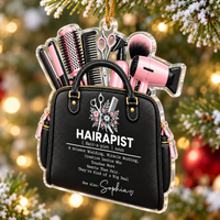 Personalized Hairapist Tool Bag Ornament Hairstylist Christmas Gift - product view 5